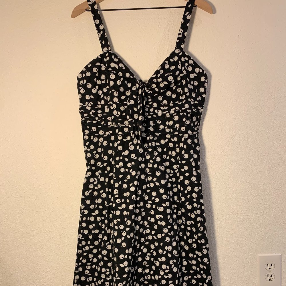 Anthropologie - Size 14 - Maeve Summertime Cotton Midi Dress in Black & White